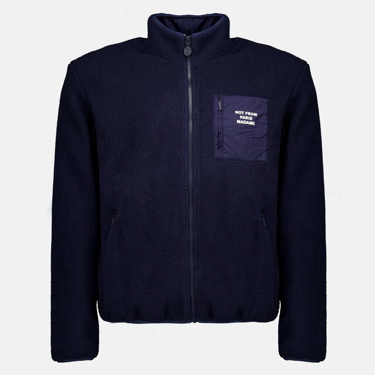 Vestes Veste zippée Sherpa Slogan Drole De Monsieur Bleu foncé Homme