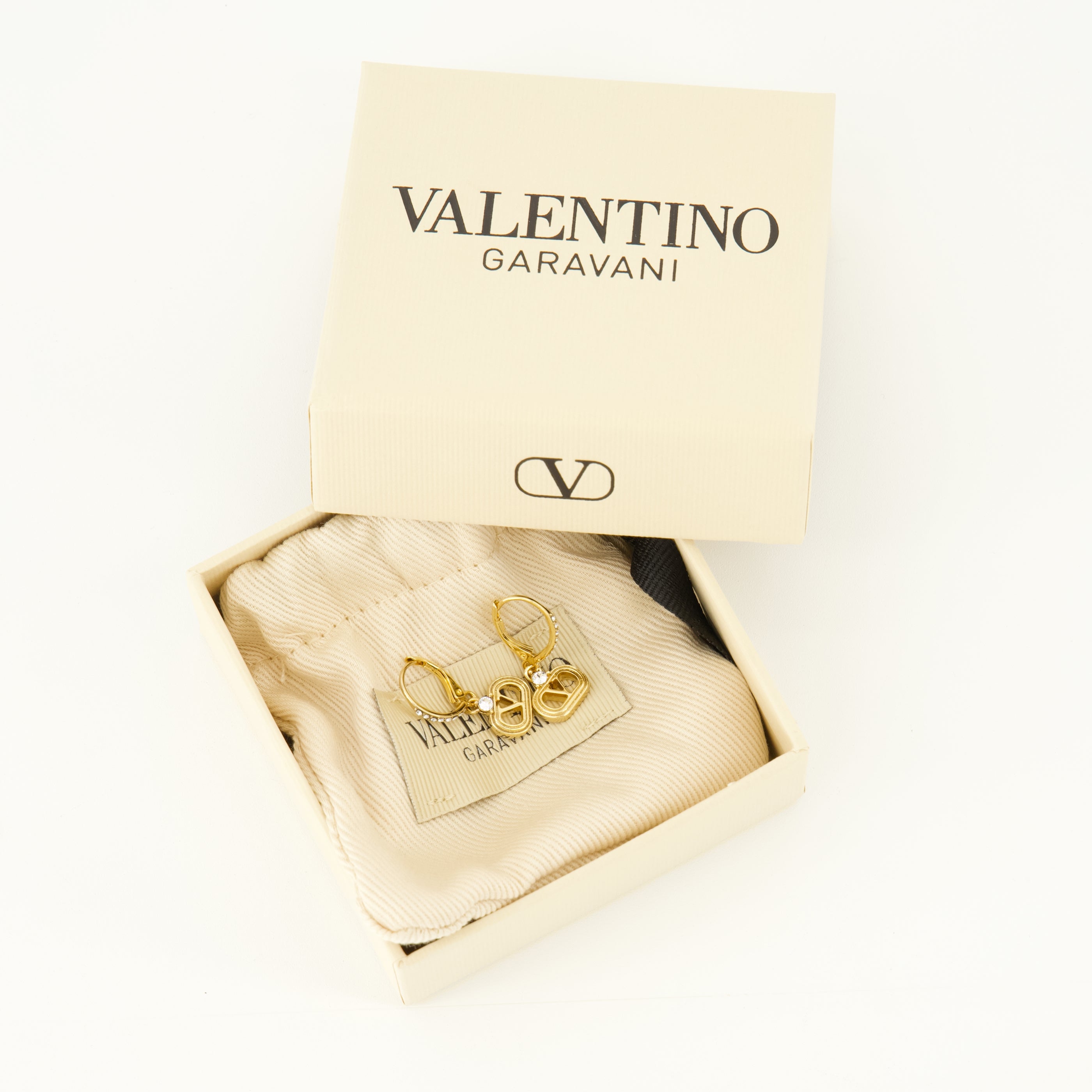 Bijoux Boucles d'oreilles Ovalette en métal et cristaux Swarovski® doré Valentino Garavani Doré Femme