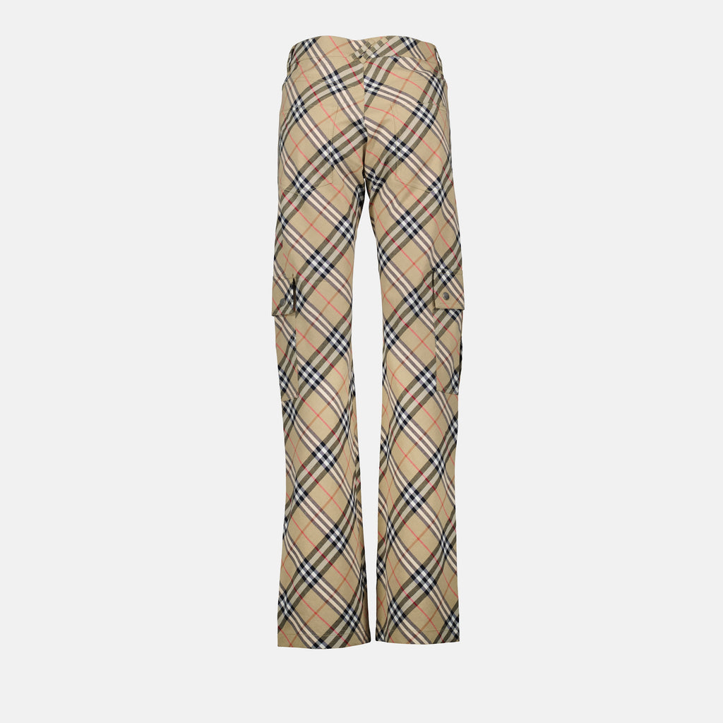 Pants Checkered Pants Burberry Beige Femme