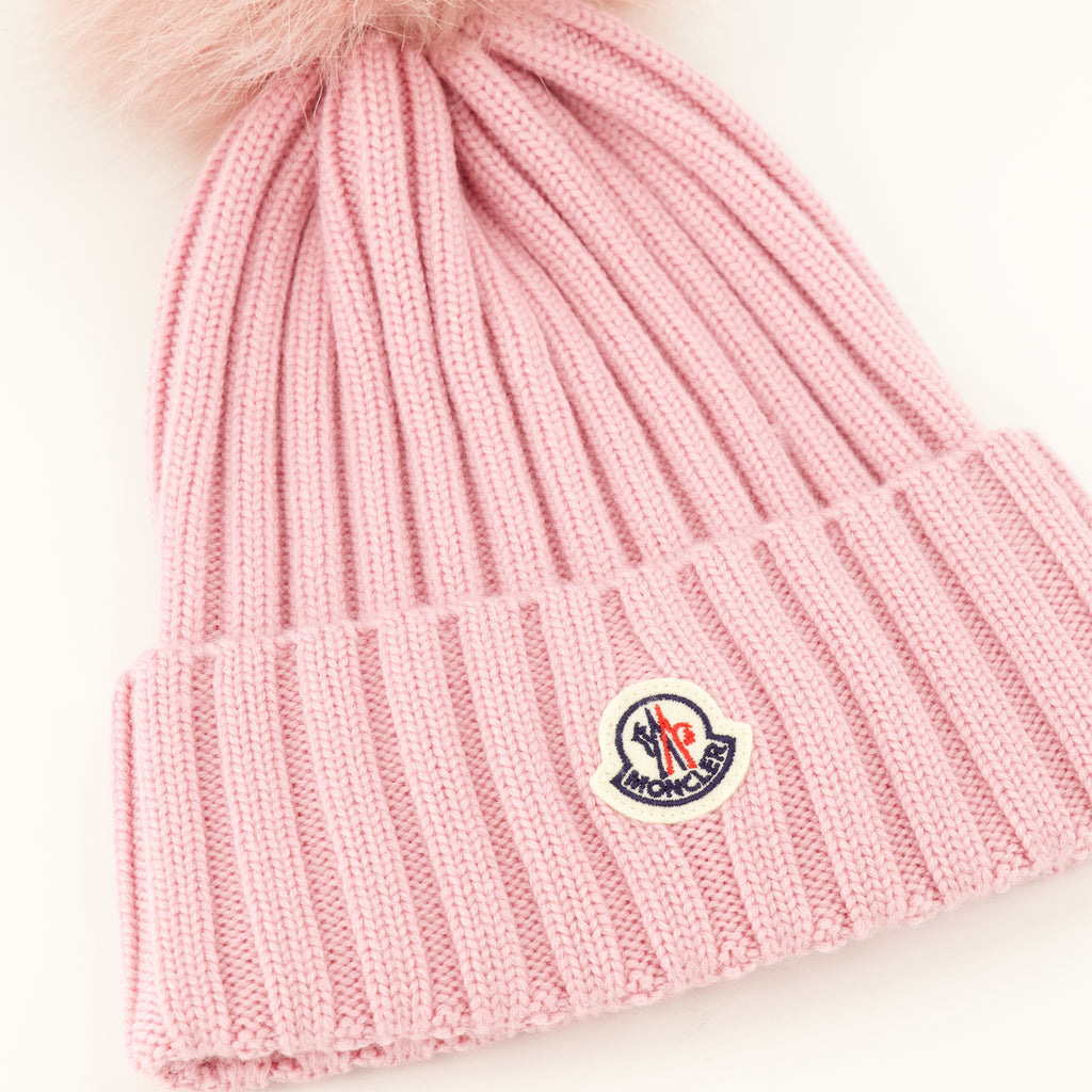 Chapeaux, casquettes et bonnets Gorro de Lã Rosa com Pompon Moncler Rose Femme