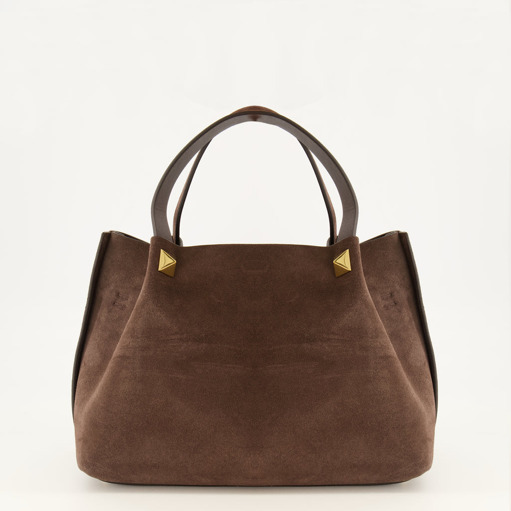 Sacs cabas Petit cabas en daim marron Valentino Garavani Marron Femme