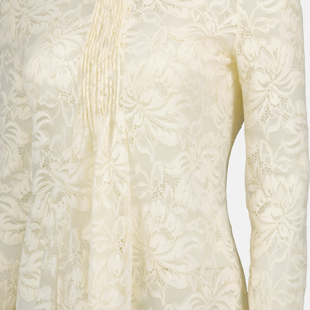 Tops Blouse en dentelle Rabanne Beige Femme