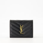 Image of the Cassandre cardholder from Saint Laurent for Women - Autumn-Winter 2025 - Front View