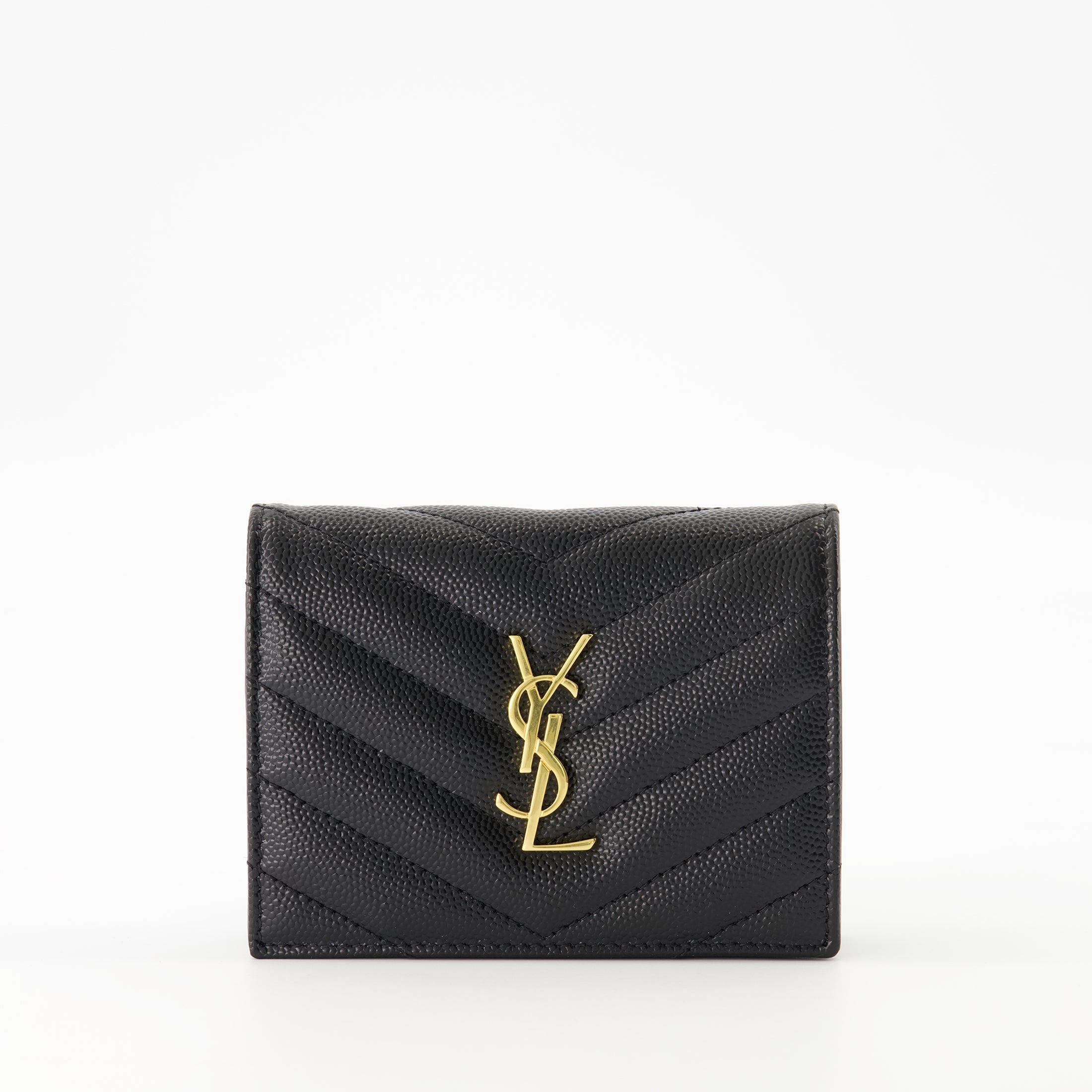 Image of the Cassandre cardholder from Saint Laurent for Women - Autumn-Winter 2025 - Front View