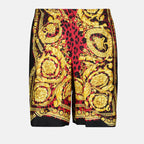 Shorts Short en soie Barocco Versace Red Homme