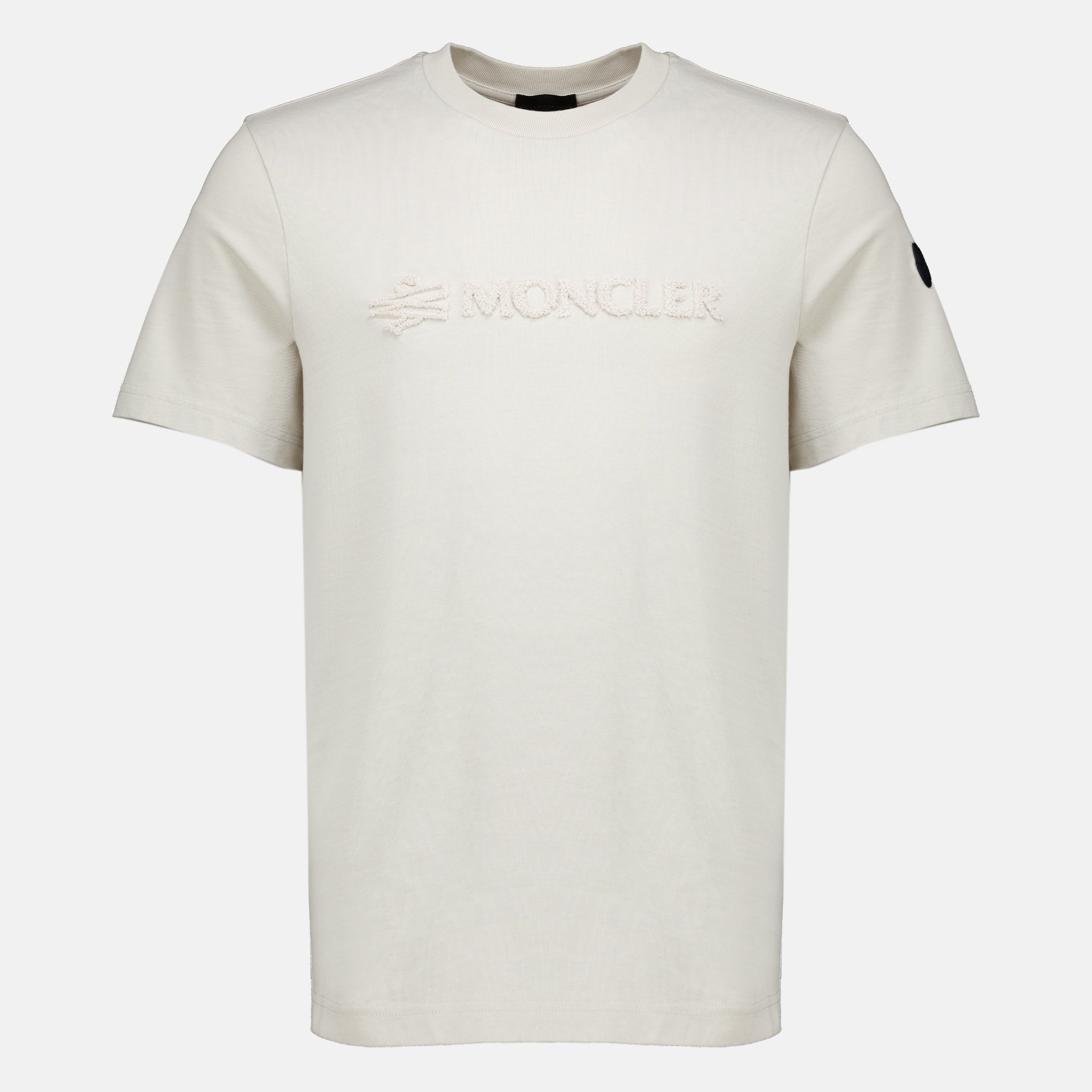 T-shirts Camiseta de Algodón con Logo Blanco Moncler Blanc Homme