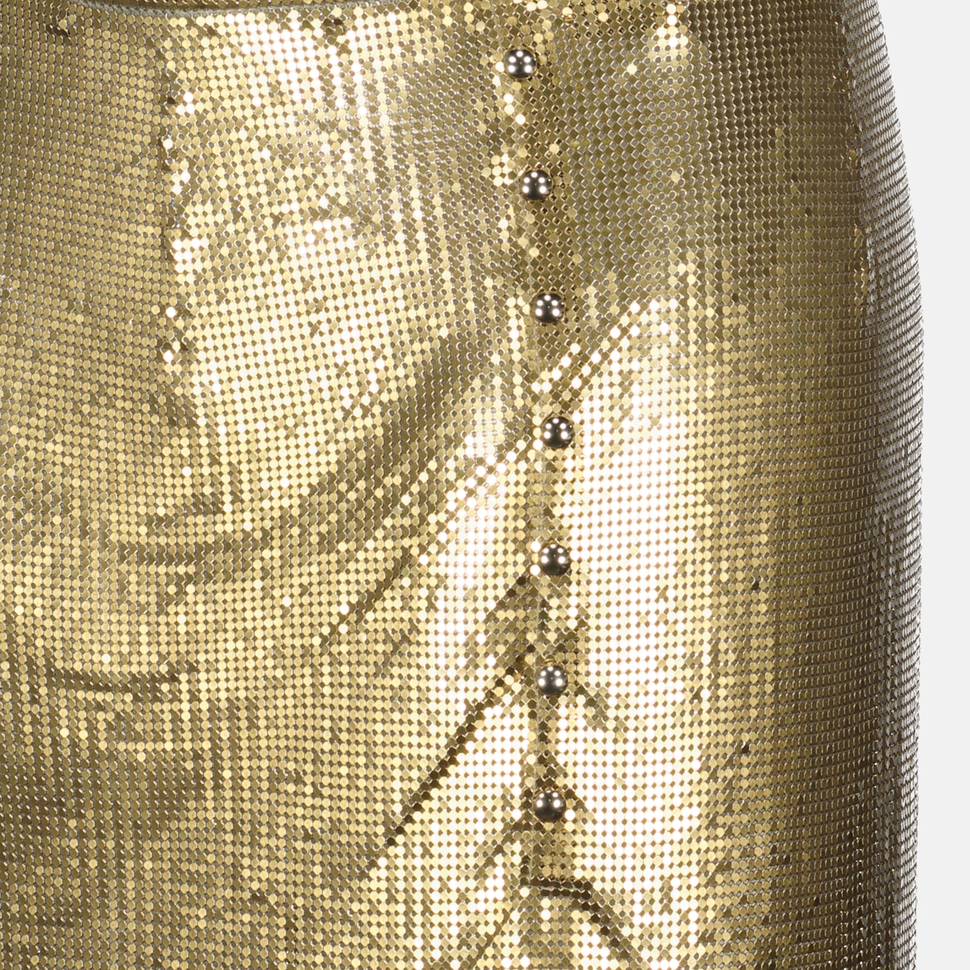 Image de l'article Mini jupe doré de la marque Rabanne pour Femme - Saison Automne-Hiver 2025 - Vue détaillée_1