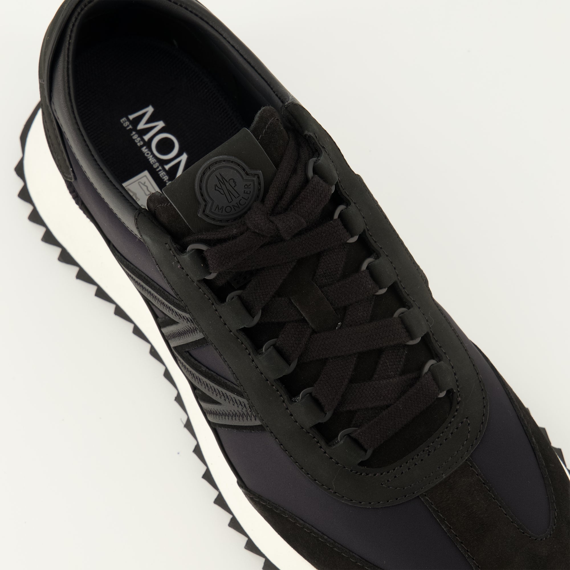 Image of the Moncler Men's Pacey 2 Black Sneakers - Spring-Summer 2026 Season - Top Detailed View