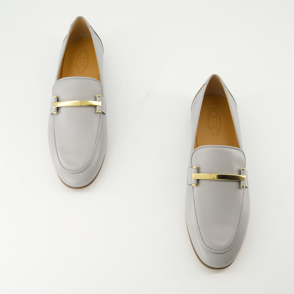 Loafers Smooth Leather Loafers Tod's Gray Femme