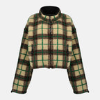 Imagen del artículo Chaqueta de forro polar a cuadros beige de la marca Miu Miu para Mujer - Temporada Primavera-Verano 2026 - Vista Frontal