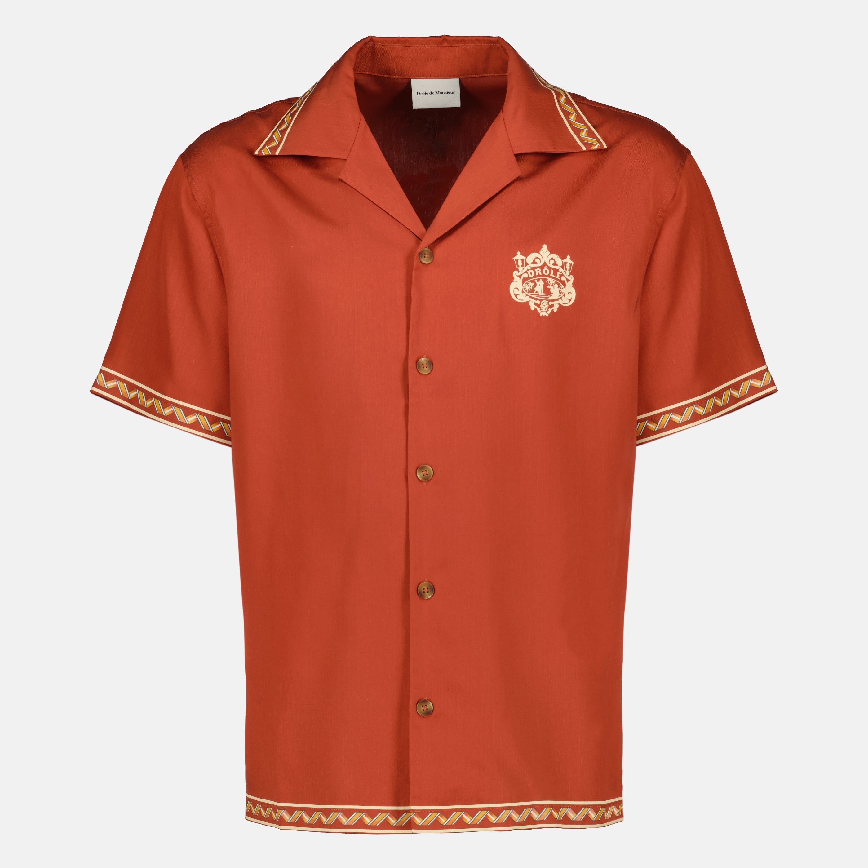 Chemises Chemise Danseurs brodée orange Drole De Monsieur Orange Homme