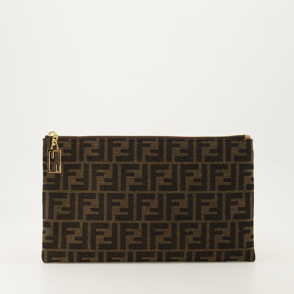 Bustine Pochette baguette imprimé FF Fendi Marrone Femme