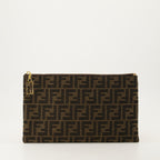 Bustine Pochette baguette imprimé FF Fendi Marrone Femme