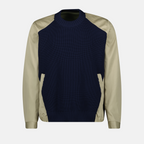 Knitwear Mixed Cotton Sweater Sacai Dark blue Homme