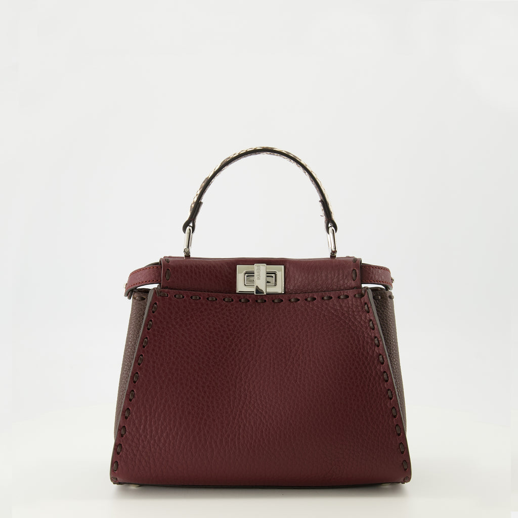 Sacs à main et épaule Mini Peekaboo bordeaux Fendi Bordeaux Femme