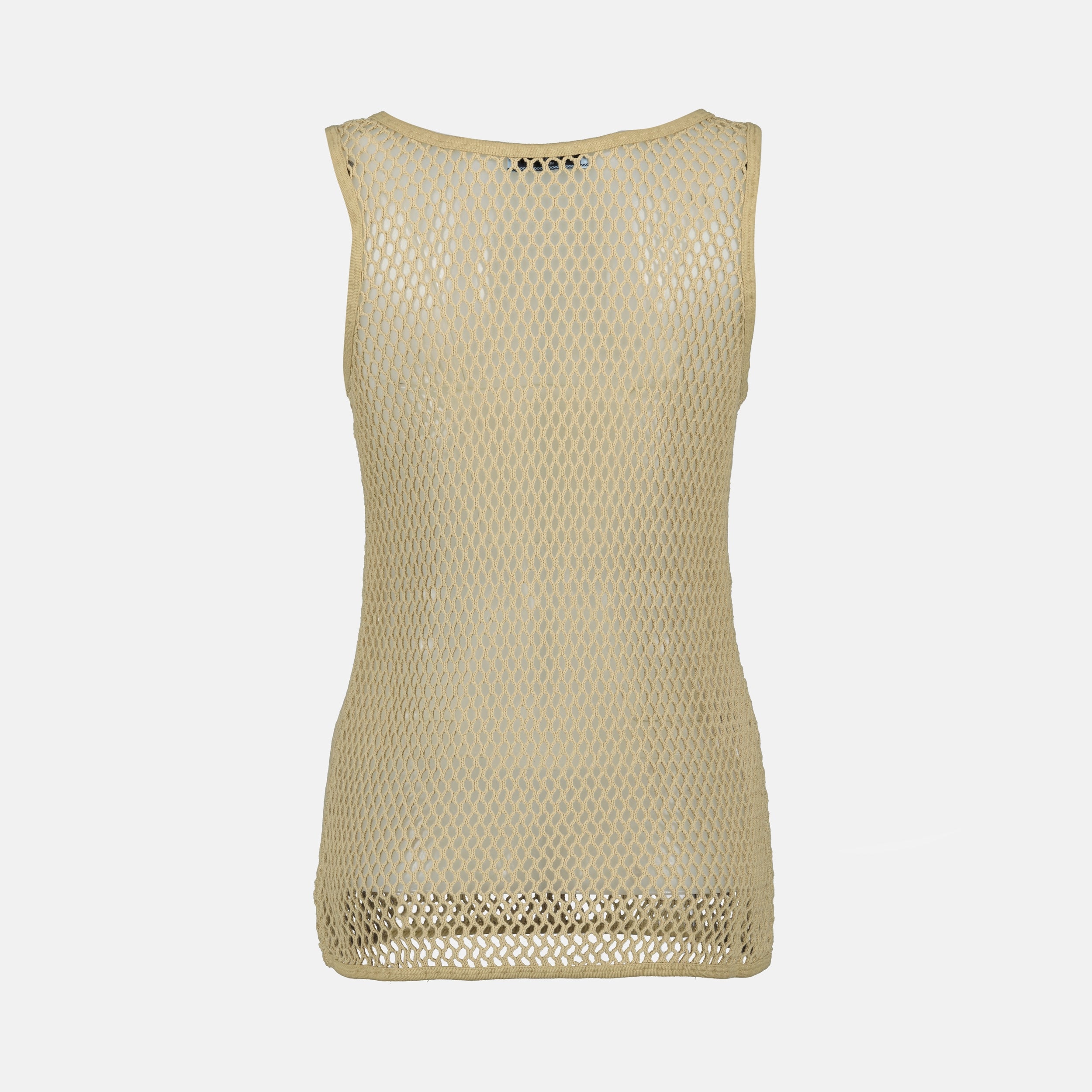 Tops Cotton Mesh Tank Top Prada Beige Femme