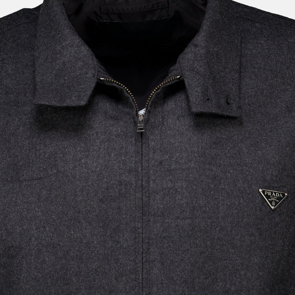 Chemises ウールジップジャケット Prada Gris Homme