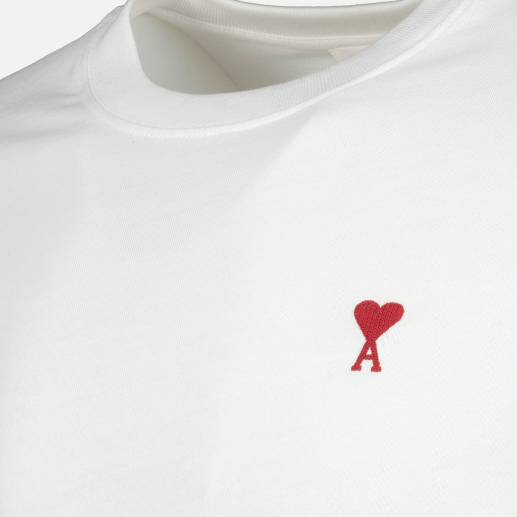 Camisetas T-Shirt de Manga Longa Ami PARIS Branco Unissex