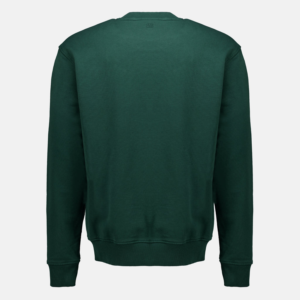 Sweatshirts Green Cotton Sweatshirt Ami PARIS Vert Homme