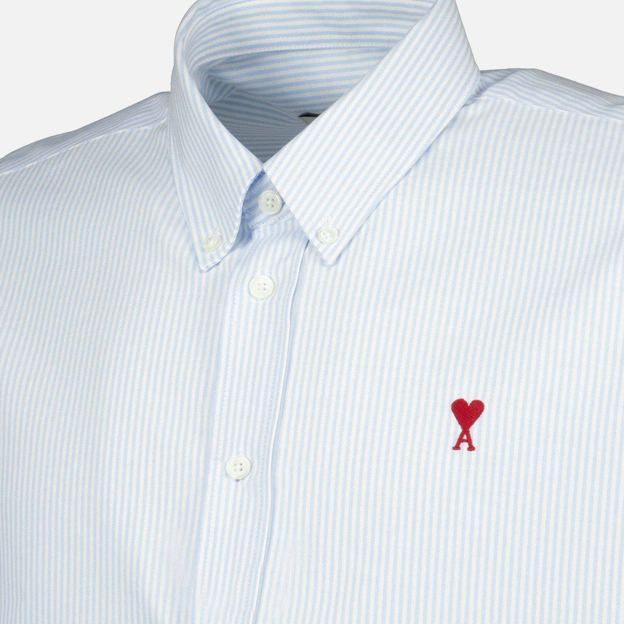 Ami de coeur Blue Striped Shirt AMI PARIS - Women and Men