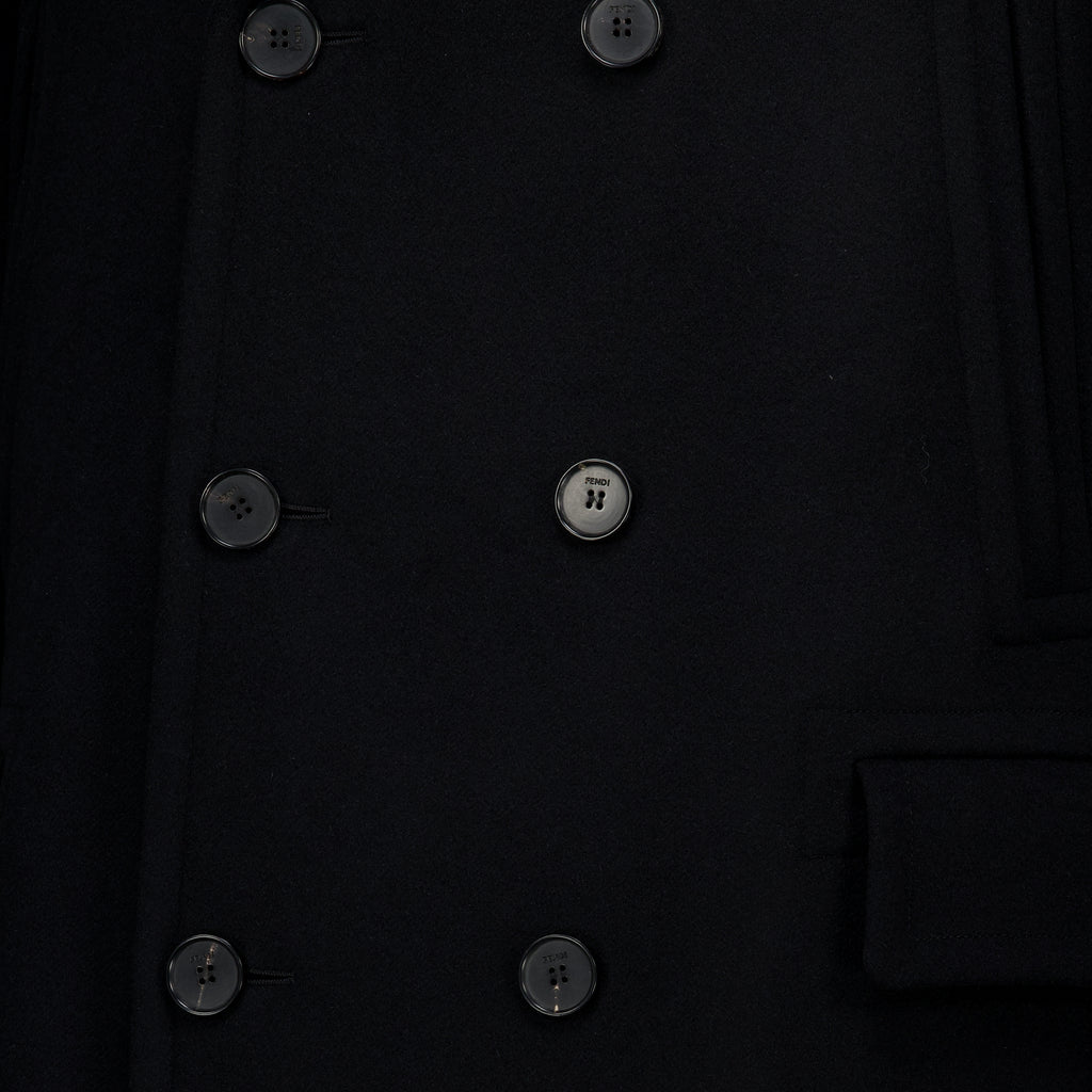 Manteaux 롱 블랙 울 코트 Fendi Noir Homme