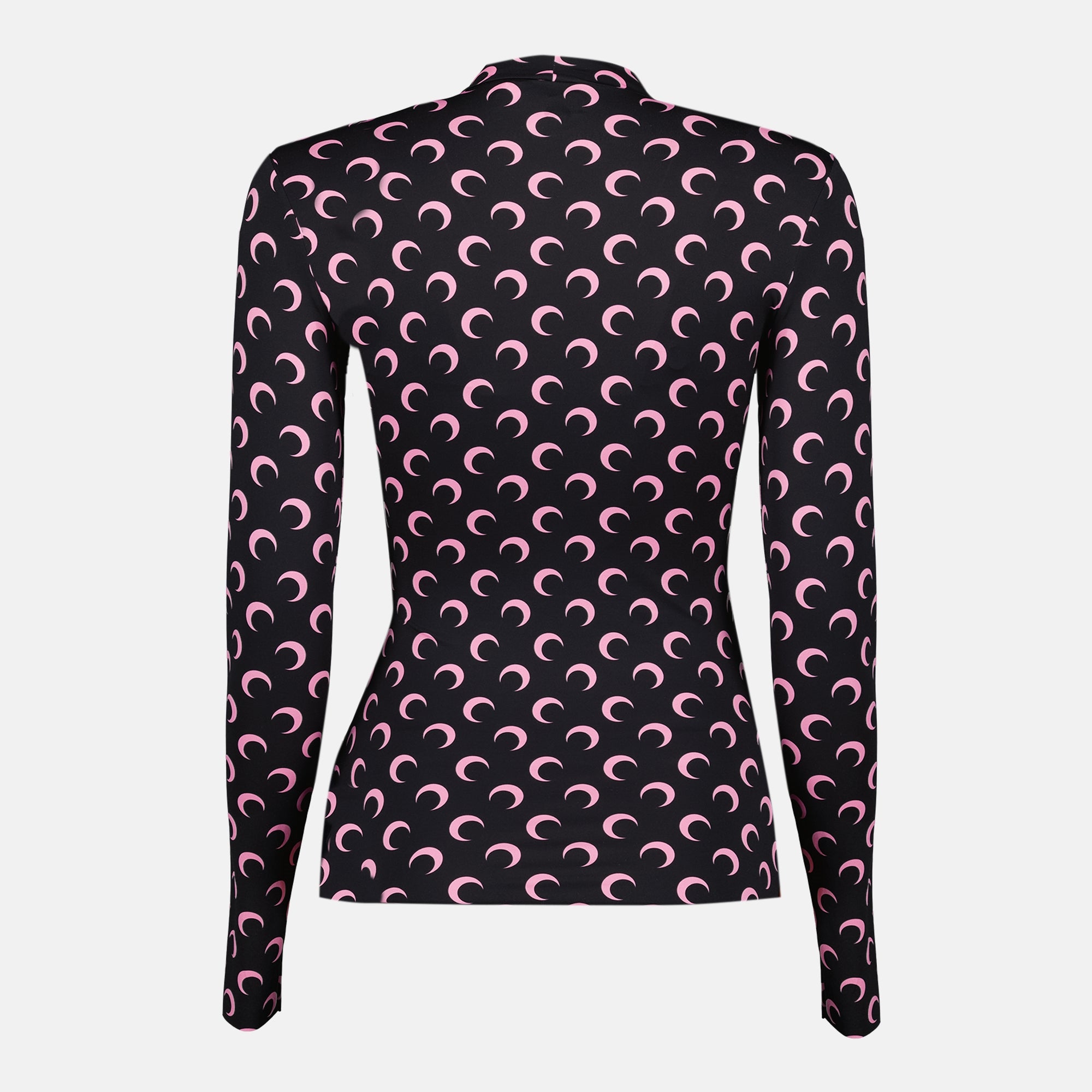 Imagen del top de jersey moon negro y rosa de la marca Marine Serre para Mujer - Temporada Otoño-Invierno 2025 - Vista Trasera
