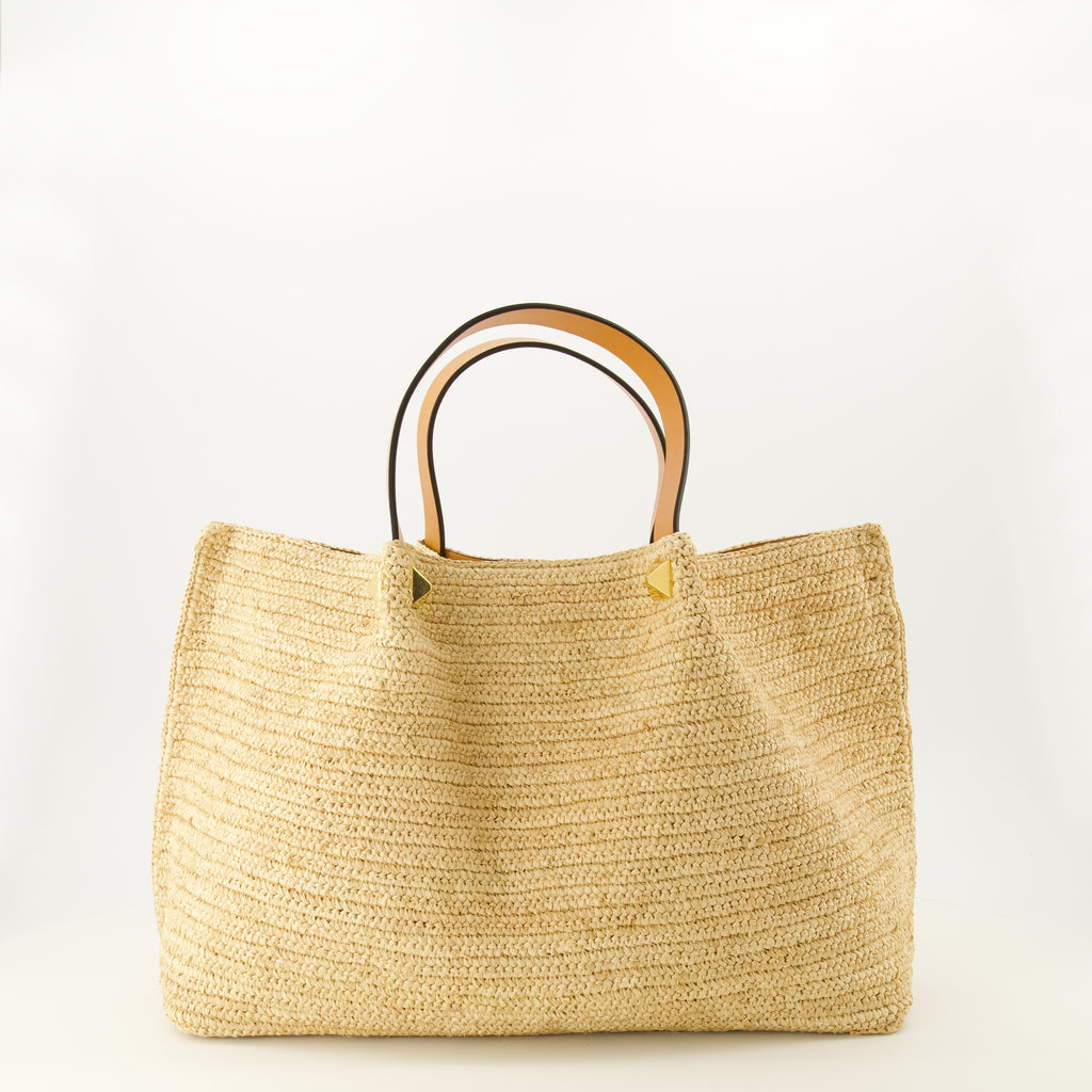 Sacs cabas 미디엄 스트로우 썸머 토트 Valentino Garavani Beige Femme