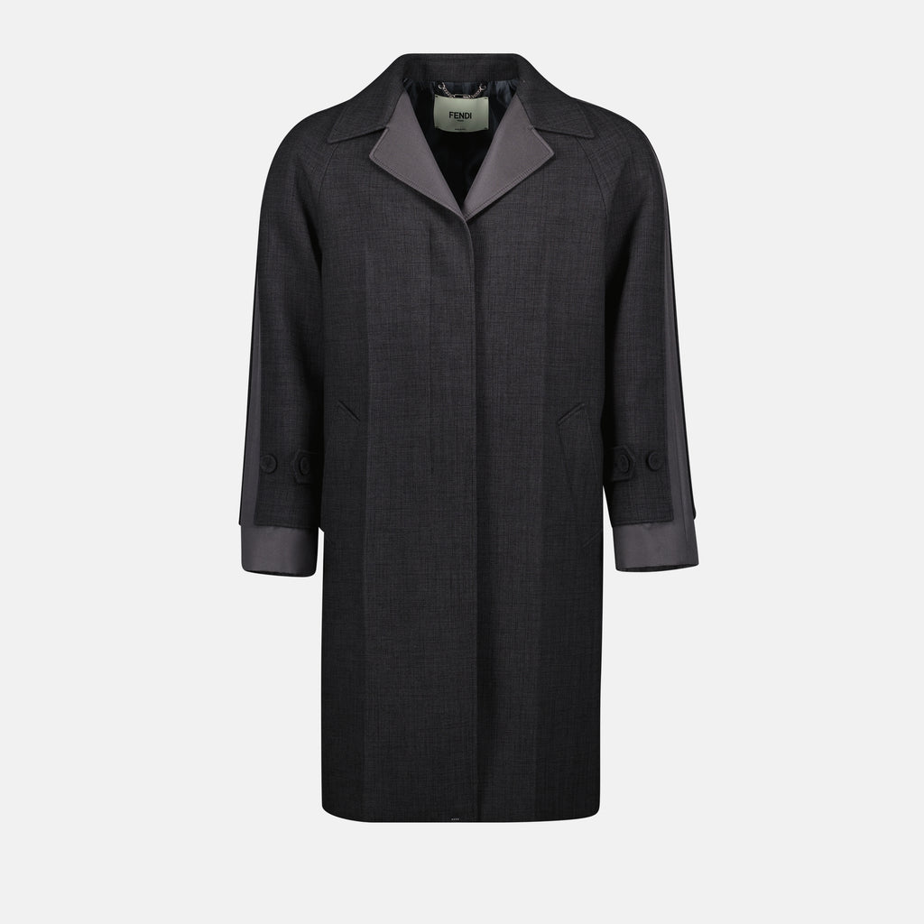 Coats Car Coat Fendi Gray Femme