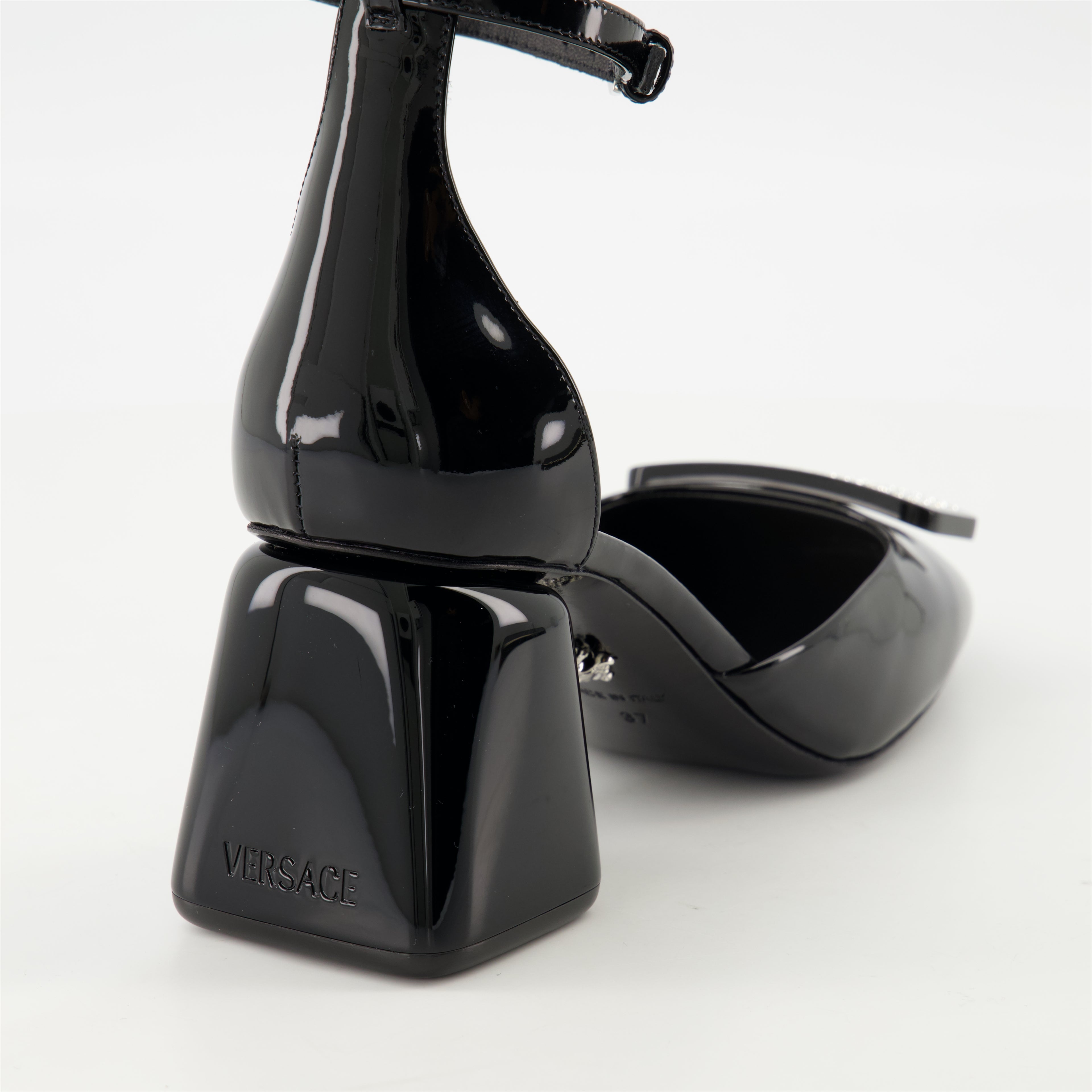 Heels Patented Leather Pumps Versace Black Femme