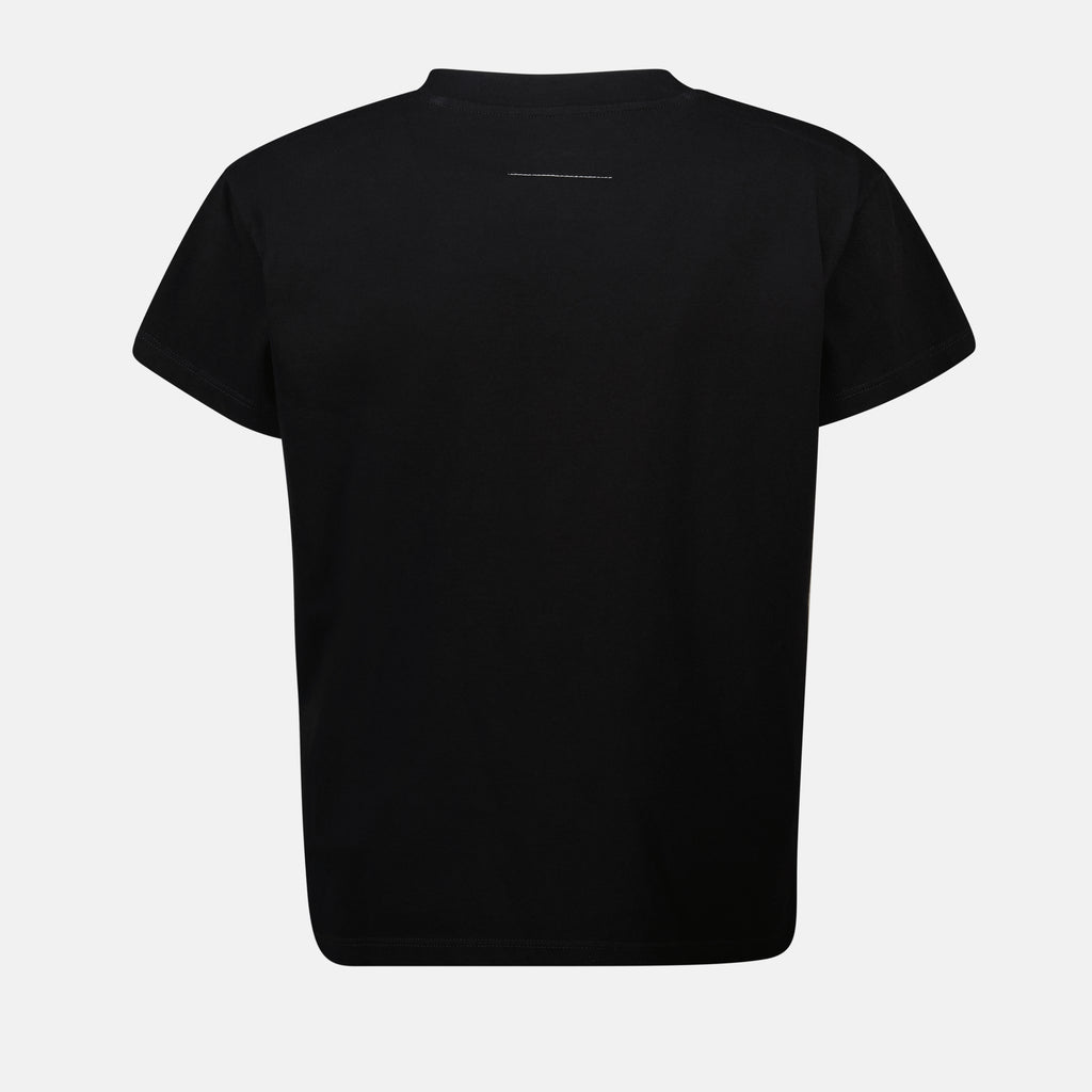 Camisetas Camiseta Numérica con Flecos Mm6 Negro Femme