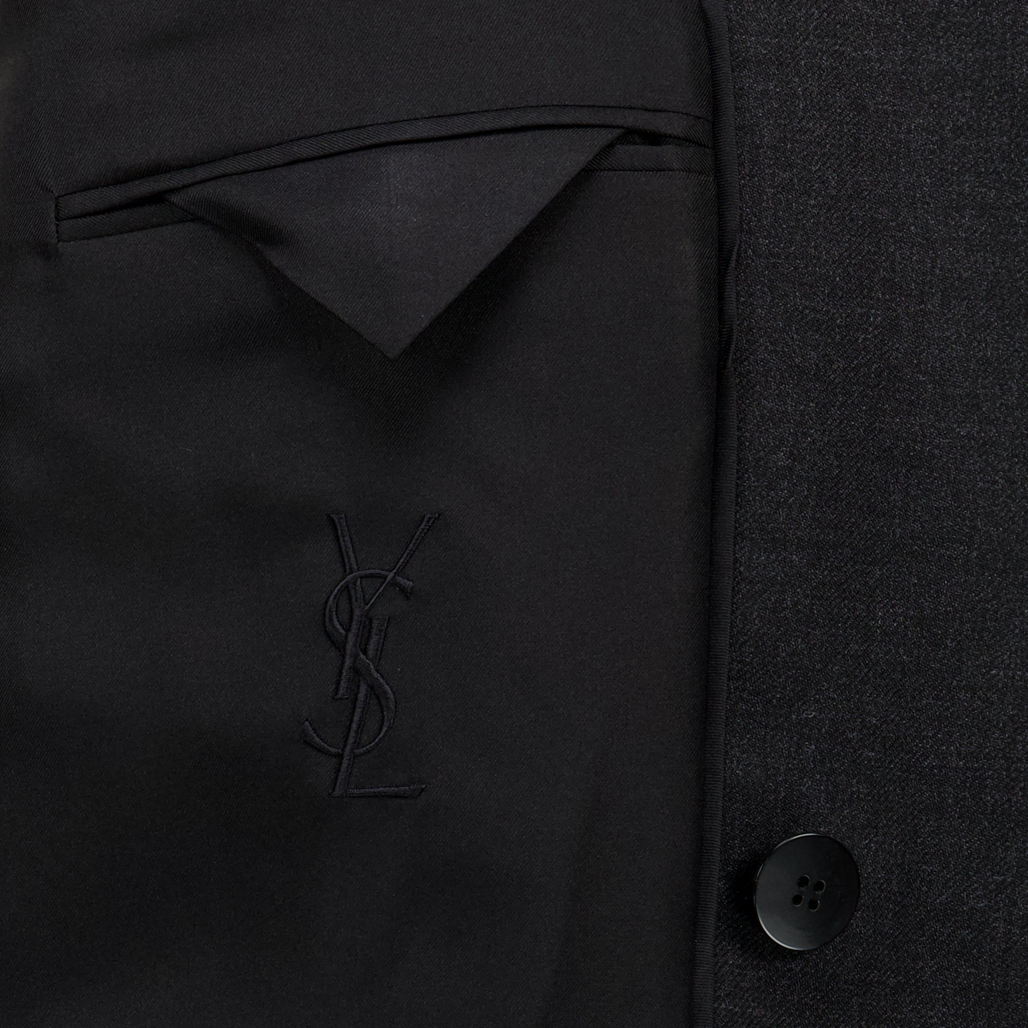 Vestes Schwarzer Woll-Blazer Saint Laurent Noir Homme