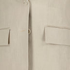 Bild des Artikels Beige Leinen ohne Ärmel Jacke mit Rüschen von Max Mara für Damen - Frühling-Sommer 2026 - Detailansicht_1