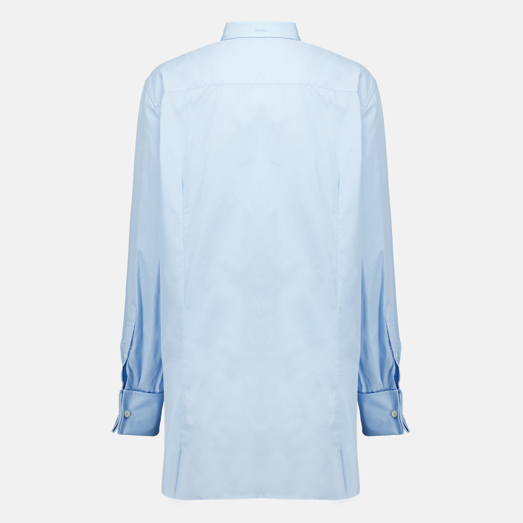 Chemises Oversized Blau Popeline Hemd Prada Bleu Femme