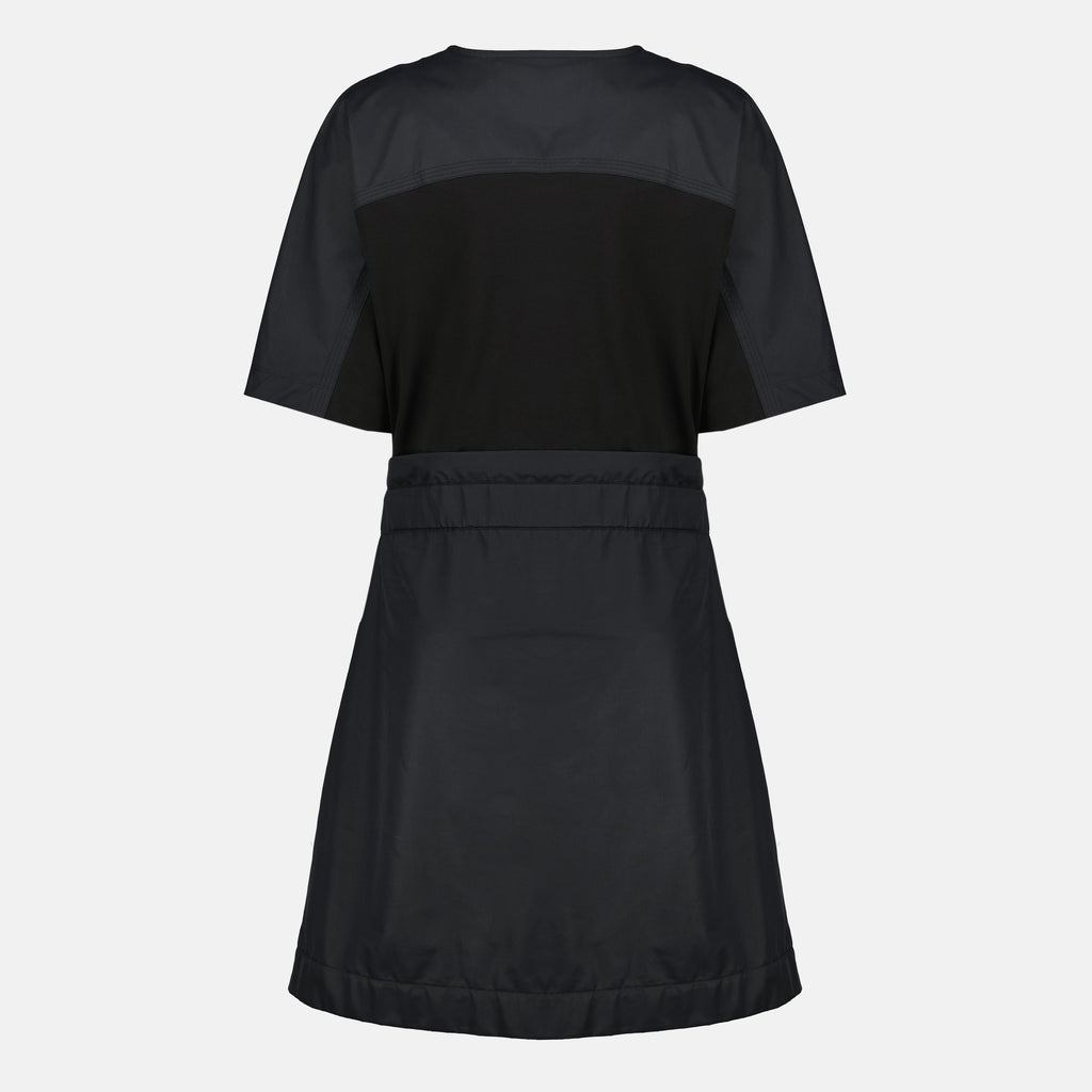 Robes Mini abito in cotone nero con cintura Moncler Noir Femme