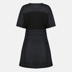 Robes Robe mini ceinturée en coton noir Moncler Noir Femme