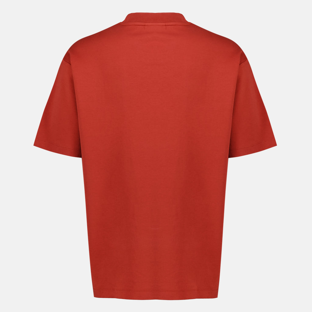 男性用ブランドDrole De Monsieurの赤いスローガンTシャツの記事画像 - 2026年春夏 - 背面ビュー