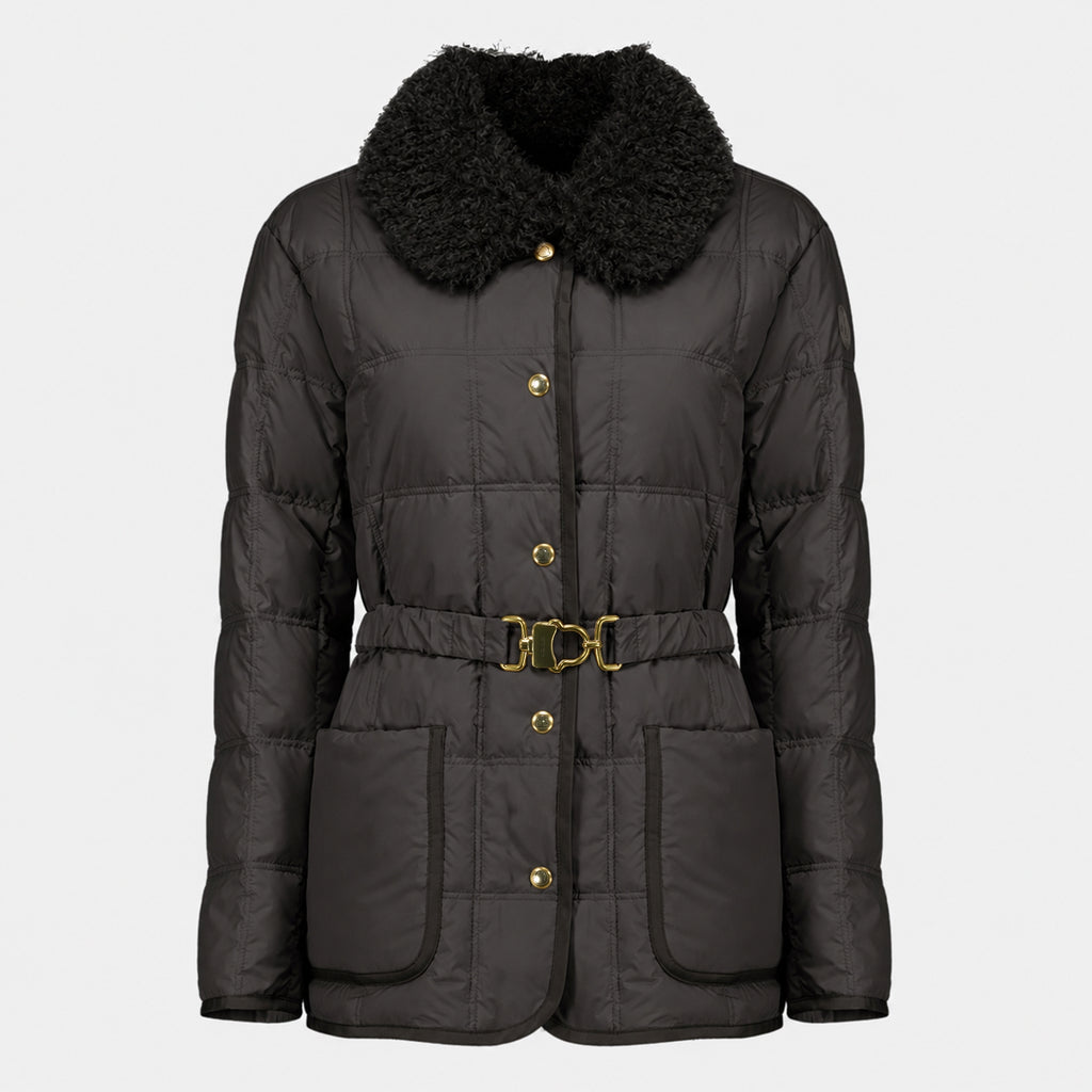 Manteaux Doudoune à ceinture Cygnes noir Moncler Noir Femme