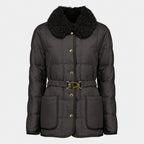 Manteaux Black Swan Gürtel Daunenjacke Moncler Noir Femme