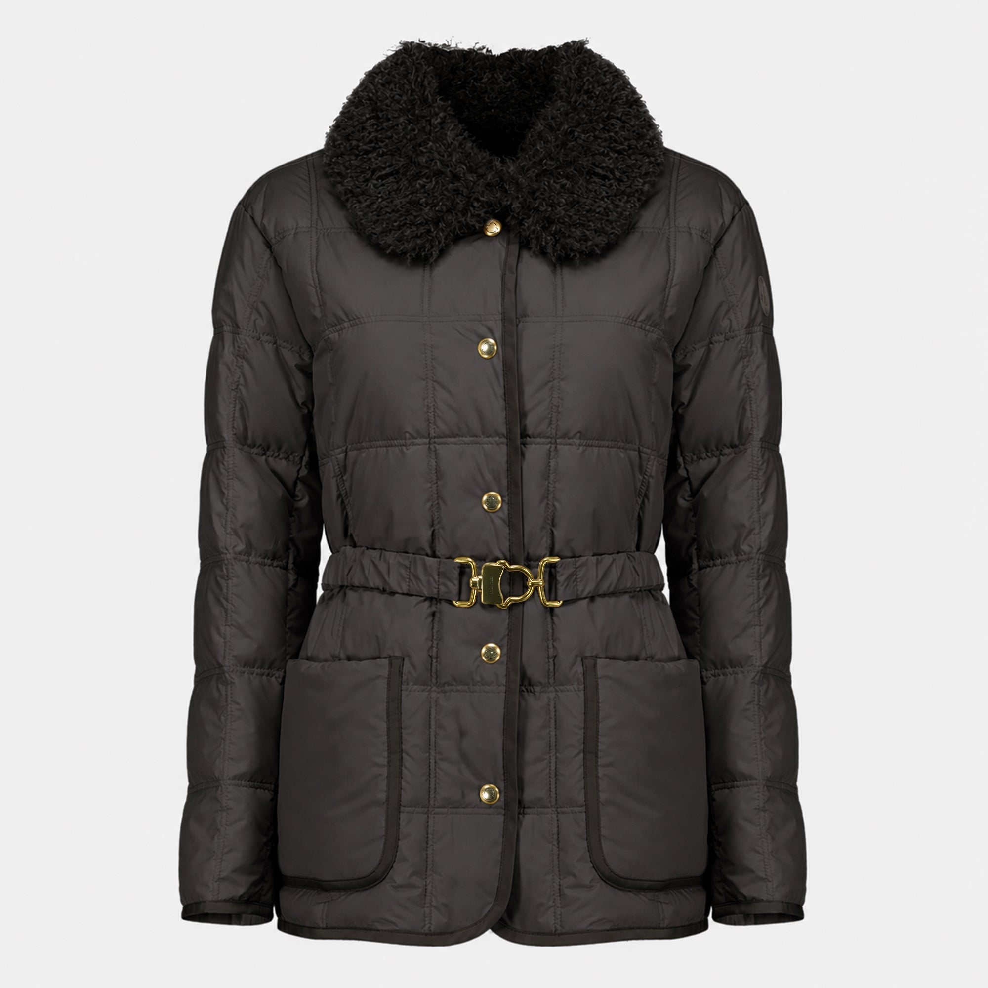 Manteaux Chaqueta de Plumas con Cinturón Black Swan Moncler Noir Femme
