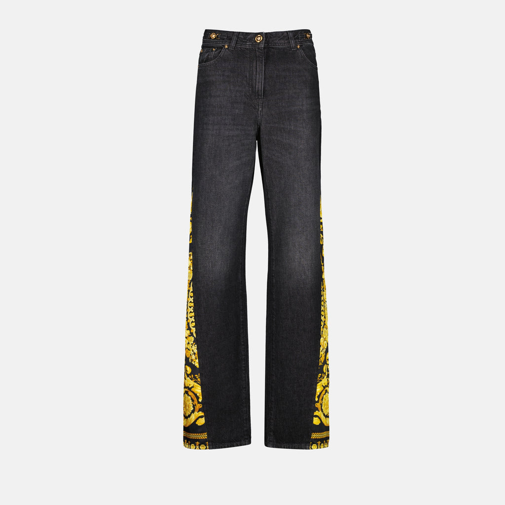 Hosen Barocco Jeans Versace Schwarz Femme