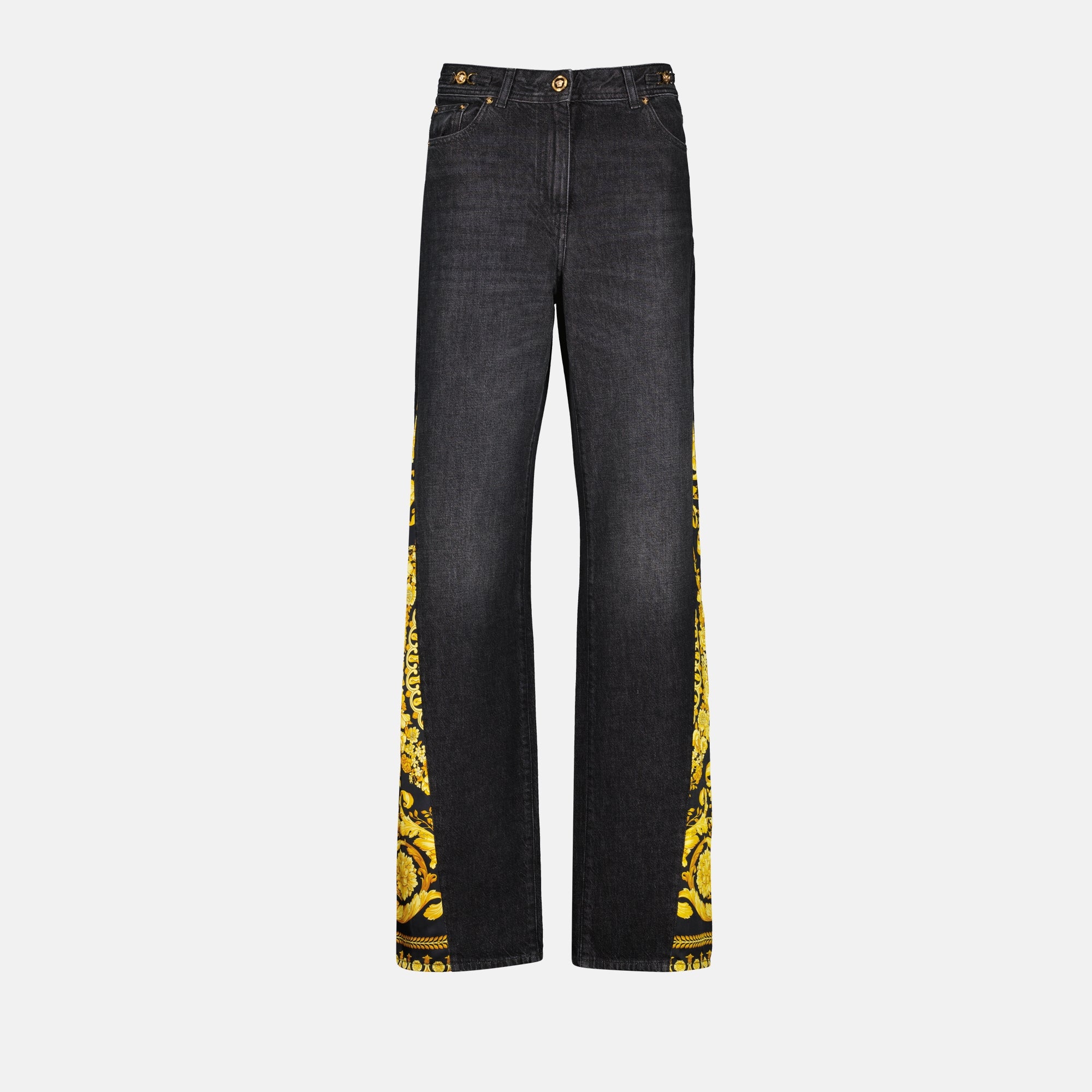 Pantaloni Barocco Jeans Versace Nero Femme