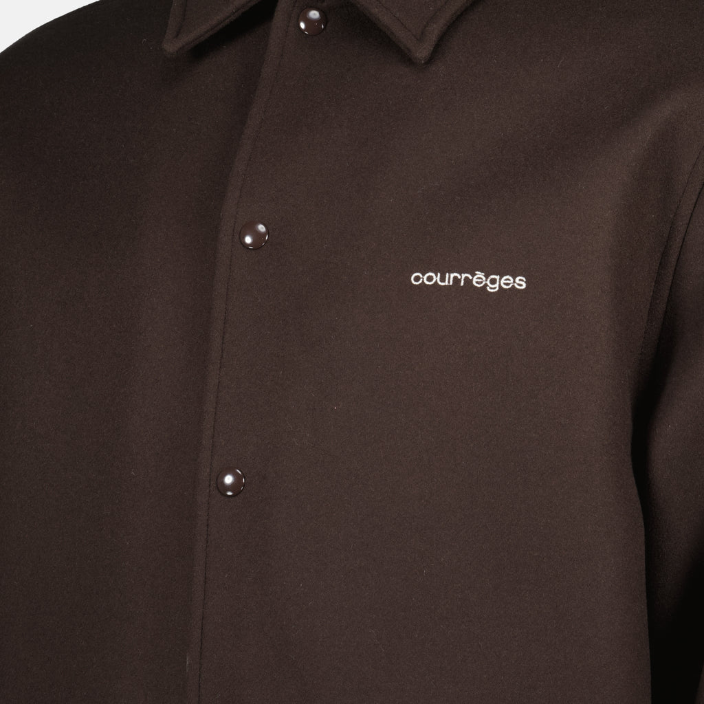 Image of the Courrèges Men's Wool Overshirt - Autumn-Winter 2025 - Detailed View_3