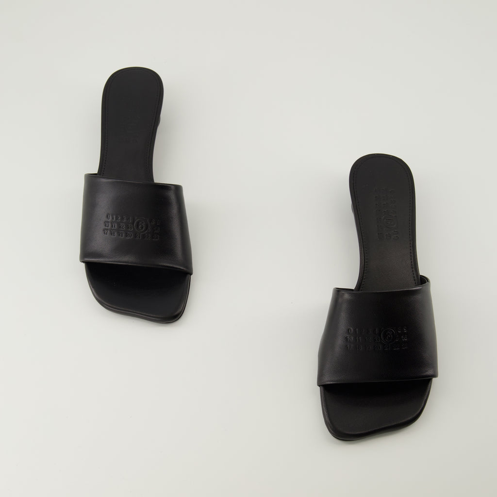 Image de l'article Sandales Anatomic noir de la marque Mm6 pour Femme - Saison Printemps-Été 2026 - Vue de dessus paire de chaussure