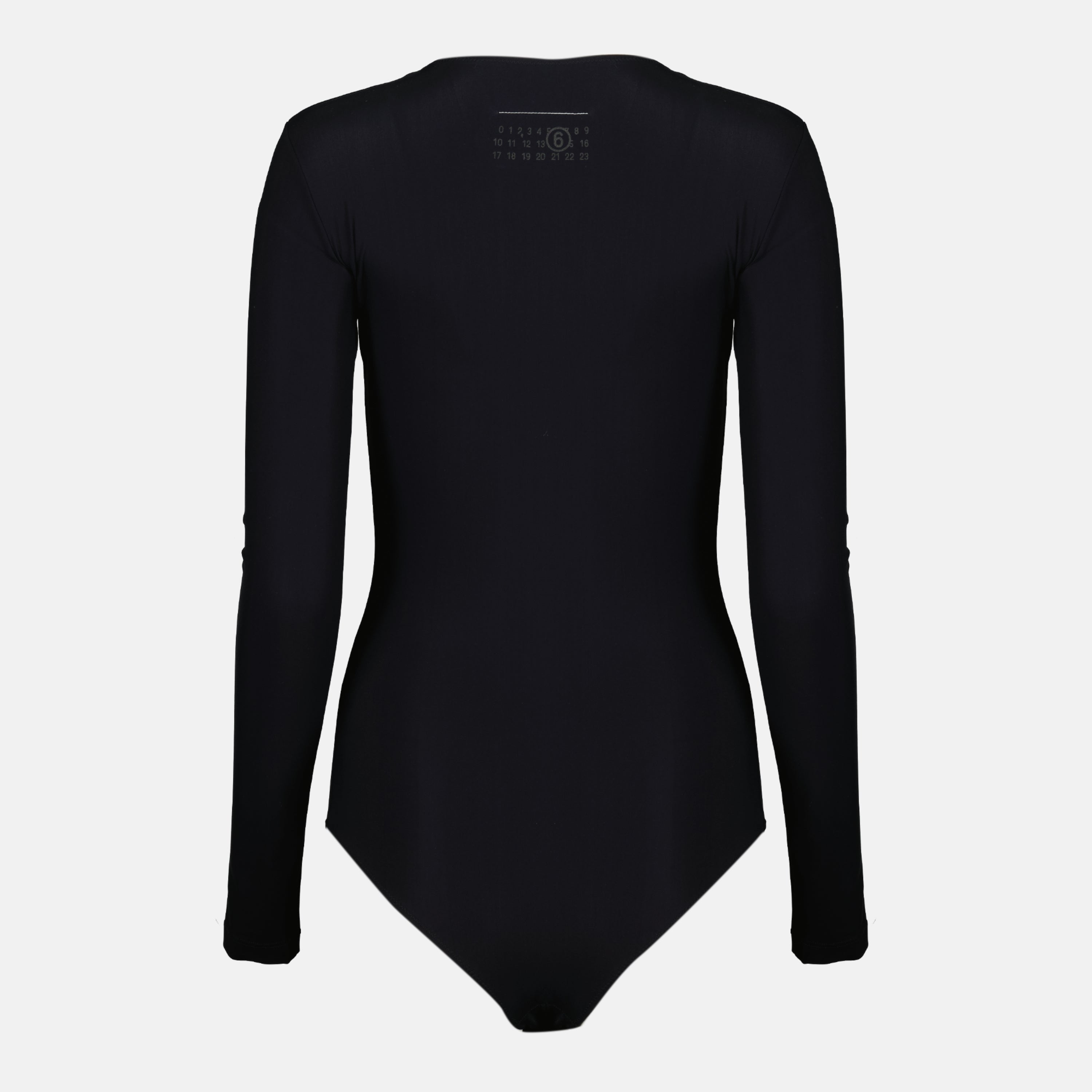 Image de l'article Body noir en lycra de la marque Mm6 pour Femme - Saison Printemps-Été 2026 - Vue de Dos