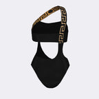 Beachwear Maillot de bain Medusa Greca asymétrique Versace Noir Femme