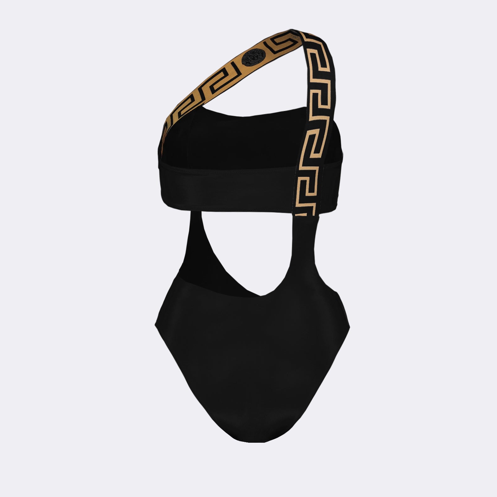 Beachwear Maillot de bain Medusa Greca asymétrique Versace Noir Femme