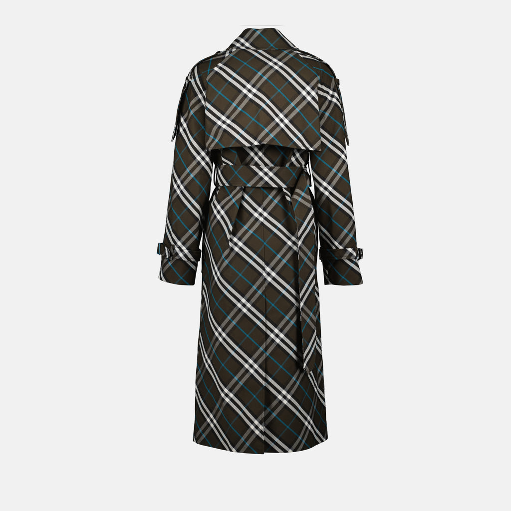 Abrigos Abrigo Trench de Cuadros Burberry Gris Femme