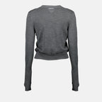 Maille Cardigan en laine Prada Gris Femme