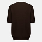 Maille Pull manches courtes en laine Prada Marron Femme
