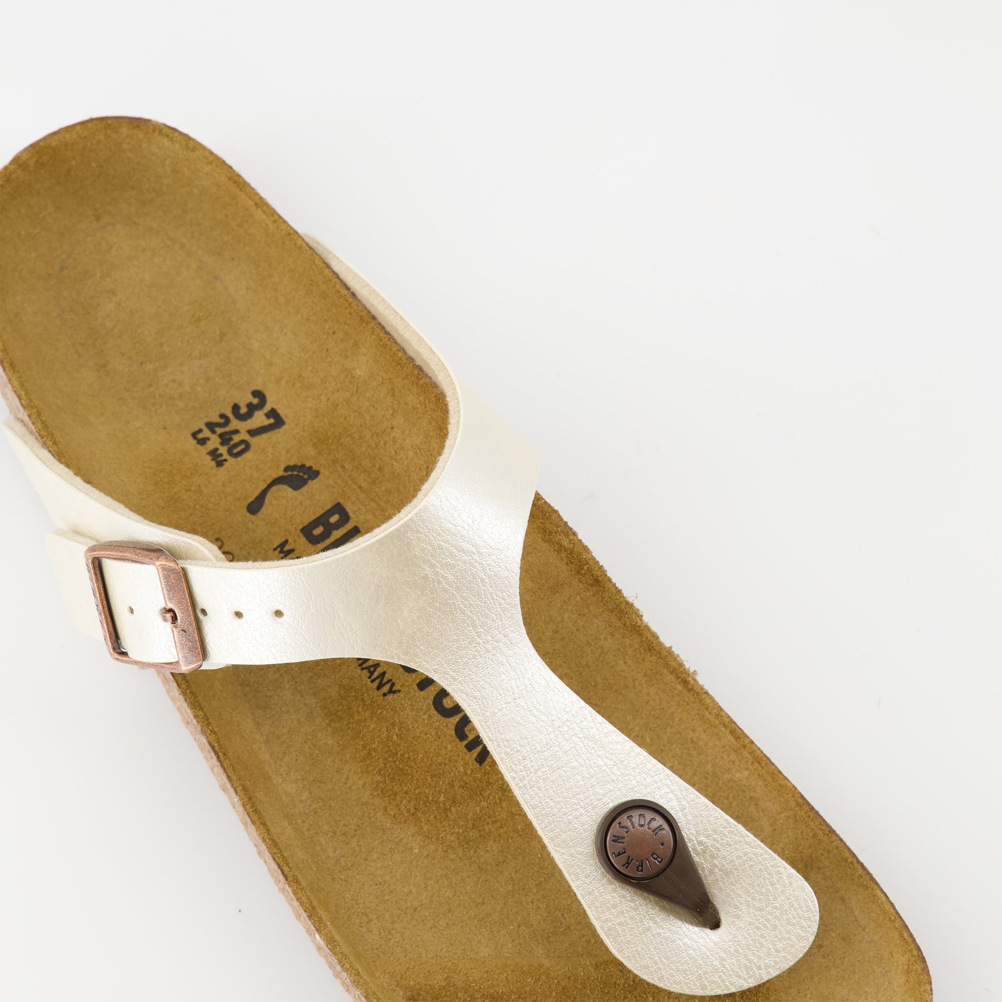 Chaussures ouvertes Tongs Gizeh Birkenstock Blanc Femme